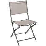 Hesperide - lot de 4 chaises de jardin pliantes modula noisette & tonka acier trait poxy - hespride ...