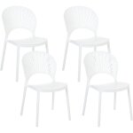Beliani - lot de 4 chaises à manger en plastique empilables polyvalentes blanc ostia Beliani - lot de 4 chaises à manger en plastique empilables polyvalentes blanc ostia
