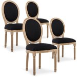Intensedeco - lot de 4 chaises m�daillon louis xvi tissu noir