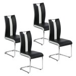 Idmarket - lot de 4 chaises pia noires et blanches pour salle  manger