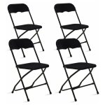 Lot de 4 chaises pliantes noires de rception