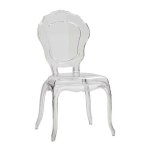 Lot de 4 chaises fashion commerce en propylne transparent empilables sans accoudoirs