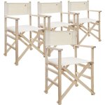 Scalpers - lot de 4 chaises de ralisateur pliantes, structure non vernie en toile crue en bois de htre ...