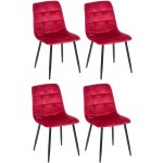 Clp - d�finir 4 chaises de velours modernes et confortables dans les couleurs de velours colore : rouge ...