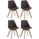 Clp - lot de 4 chaises de salle  manger borneo v2 en tissu gris fonc nature