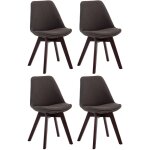 Clp - lot de 4 chaises de salle à manger borneo v2 en tissu gris foncé noyer Clp - lot de 4 chaises de salle à manger borneo v2 en tissu gris foncé noyer