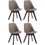 Clp - lot de 4 chaises de salle à manger borneo v2 en tissu taupe noyer Clp - lot de 4 chaises de salle à manger borneo v2 en tissu taupe noyer