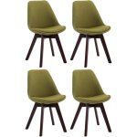 Clp - lot de 4 chaises de salle à manger borneo v2 en tissu vert noyer Clp - lot de 4 chaises de salle à manger borneo v2 en tissu vert noyer