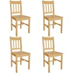 D�coshop26 - lot de 4 chaises de salle � manger cuisine style rustique en bois de pin cds021329