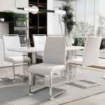 Lot de 4 chaises de salle � manger, chaise d'appoint rembourr�e � dossier haut, pour salle � manger, ...
