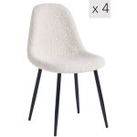 Nordlys - lot de 4 chaises de salle a manger scandinaves metal