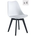 Nordlys - lot de 4 chaises de salle a manger scandinaves pieds bois
