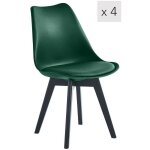 Nordlys - lot de 4 chaises de salle a manger scandinaves pieds bois