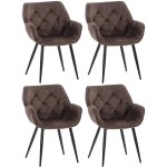 Clp - lot de 4 chaises de salle � manger tanna en velours pi�tement en m�tal noir marron
