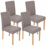D�coshop26 - lot de 4 chaises de salle � manger en tissu gris pieds clairs cds04118