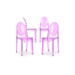 Lot de 4 chaises de salle  manger transparentes - victoria queen violet transparent