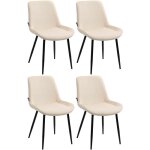 Clp - lot de 4 chaises de salle � manger victoria recouvertes de velours cr�me