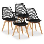 Lot de 4 chaises salon salle � manger restaurants, les caf�s, les bureaux et les salles d'attente 150 ...