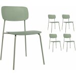 Kosmi - lot de 4 chaises vertes au design minimaliste en mtal et rsine
