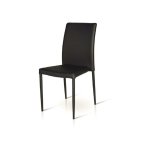 Lot de 4 chaises en simili cuir noir