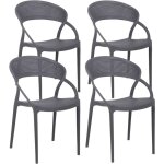 Lot de 4 chaises de terrasse grises