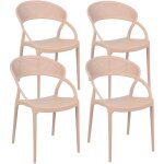 Lot de 4 chaises de terrasse roses