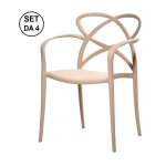 Lot de 4 chaises tress�es en polypropyl�ne taupe ? hauteur d?assise 45 cm ? largeur 57 cm ? profondeur ...