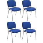 Clp - lot de 4 chaises de visiteur ken en tissu avec pieds en m�tal aspect chrom� bleu