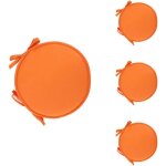 Lot de 4 coussin rond galette de chaise ronde pour table et chaise de salle � manger avec cordon de serrage ...