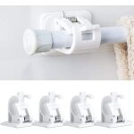 Lot de 4 crochets auto - adh�sifs pour tringle de rideau sans per�age, tringle � rideau � coller, support ...
