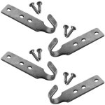 Lot de 4 crochets inox + 8 vis pour piscine hors sol en bois - linxor