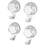 Lot de 4 crochets � ventouse bestlock chrome - compactor - 5. 4 x 4 x h. 8 cm - argent