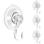 Lot de 4 crochets � ventouse transparents et r�sistants pour fen�tre en verre, salle de bain, douche