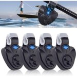 Lot de 4 d�tecteurs de touche �lectroniques sensibles pour la p�che - indicateur lumineux - avec indicateur ...