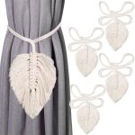 Lot de 4 embrasses feuilles boh�mes embrasses embrasses en coton macram� embrasses de rideaux en coton ...