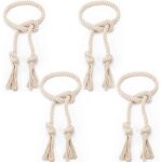 Lot de 4 embrasses de rideau en coton naturel - corde de retenue de rideau de style village, retenues ... Lot de 4 embrasses de rideau en coton naturel - corde de retenue de rideau de style village, retenues ...