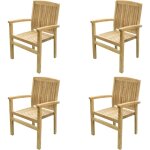 Teck'line - lot de 4 fauteuils empilables audia en teck premium Teck'line - lot de 4 fauteuils empilables audia en teck premium