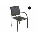 Hesperide - lot de 4 fauteuils de jardin en texaline piazza gris anthracite / graphite