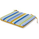 Deco arts - lot de 4 galettes de chaise 35x35x3 cm motif rayures solaires