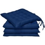 Lot de 4 galettes de chaise lea bleu fonc� - beautissu