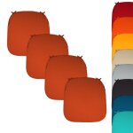 Lot de 4 galettes, coussins dhoussables pour chaise - terracotta linxor