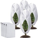 Lot de 4 housses de protection contre le gel, 120 x 180 cm, avec cordon de serrage pour plantes