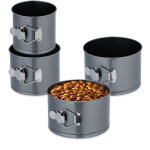Lot de 4 moules  charnire, 12 / 14 / 16 / 18 cm de diamtre, acier au carbone, antiadhsifs, ronds, ...