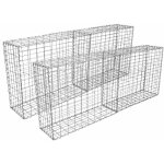 Monster - shop - lot de 4 paniers de gabions argentés en acier galvanisé pour projets d'aménagement extérieur, ... Monster - shop - lot de 4 paniers de gabions argentés en acier galvanisé pour projets d'aménagement extérieur, ...
