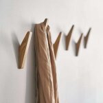 Lot de 4 pat�res accrocher en bois de h�tre naturel, support mural pour suspendre le chapeau serviette ...