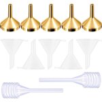 Lot de 4 petits entonnoirs de parfum en acier inoxydable avec pipette, mini entonnoir en m�tal, entonnoir ...