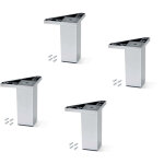 Lot de 4 pieds pour meuble alumix 1, hauteur 120mm, plastique, gris m�tallis� - emuca