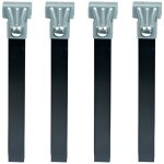 Visiodirect - lot de 4 pieds pour sommier en mtal coloris noir - hauteur 25 cm x 3 cm
