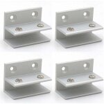Lot de 4 pinces � verre en forme de f, support mural, pinces de douche, �tag�re, panneaux de serrage ...