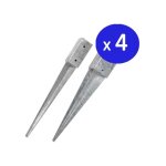 Suinga - lot de 4 piquet d'angrage carré métallique 9 x 9 cm, base de 90 cm, idéaux pour poteaux en bois, ... Suinga - lot de 4 piquet d'angrage carré métallique 9 x 9 cm, base de 90 cm, idéaux pour poteaux en bois, ...
